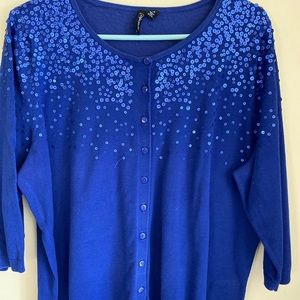 Cobalt blue sequin cardigan